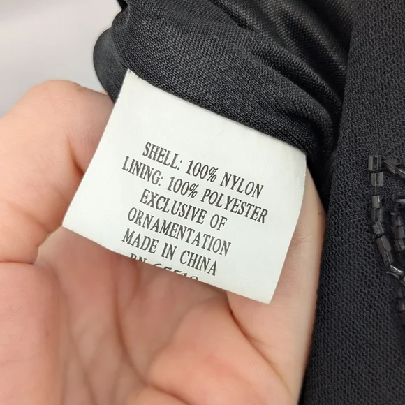 Vintage Y2K Stenay Mesh Beaded Black Evening Dress Size Large Cocktail Formal - Picture 14 of 14